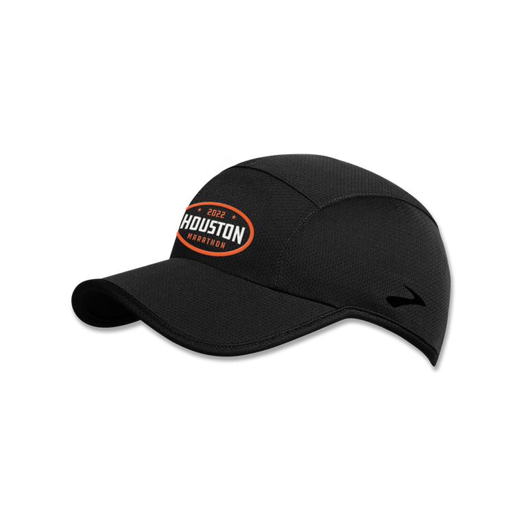 Brooks Women's Houston22 Tempo Running Hat - Black/Orange/White/13.1 Houston (OYUC01564)